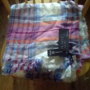 Colorful Plaid Fringe Scarf